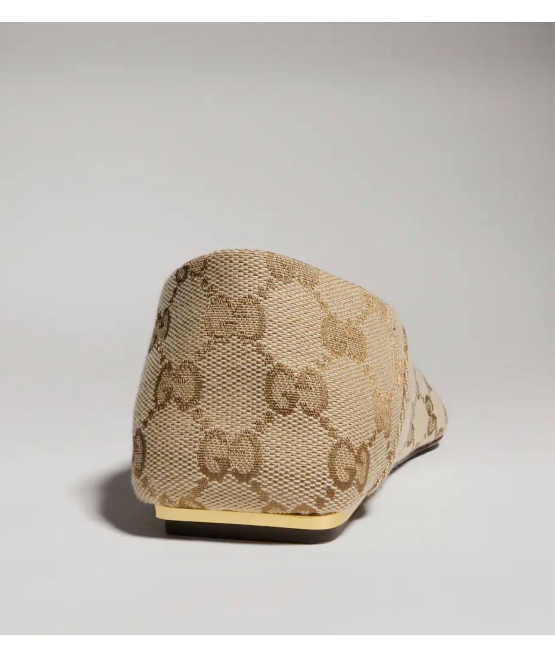 GUCCI Коричневые текстильные балетки, фото 3