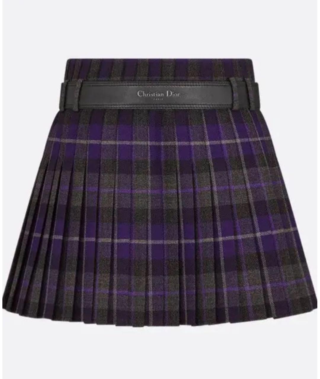 CHRISTIAN DIOR Мульти шерстяная юбка мини, фото 2
