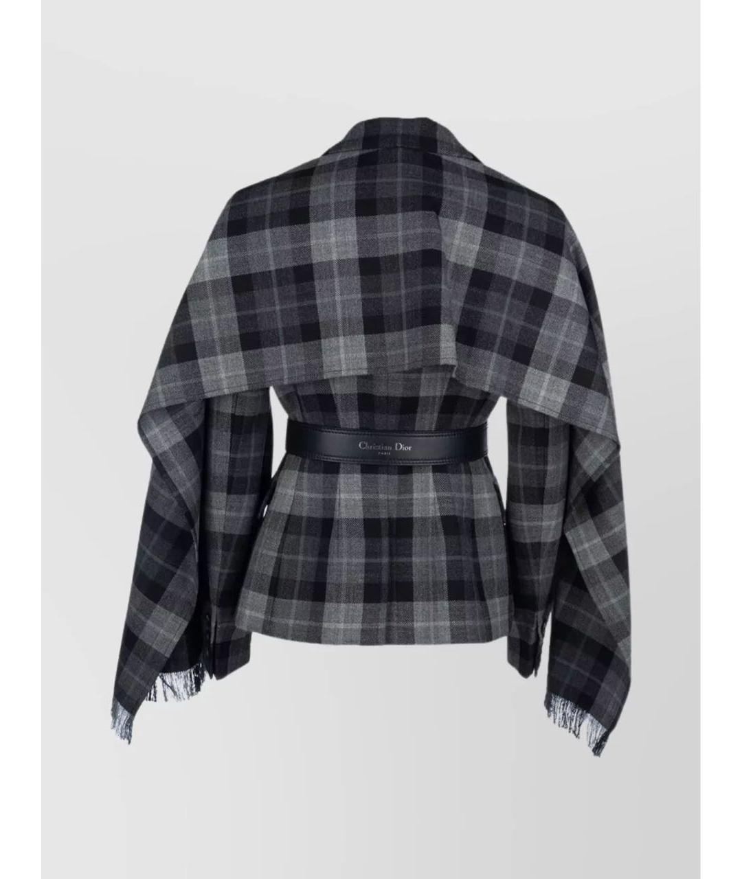 CHRISTIAN DIOR Серый шерстяной костюм с брюками, фото 4