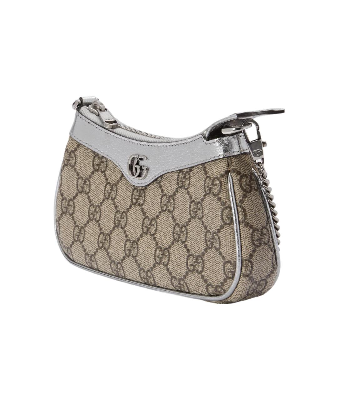 GUCCI Бежевая сумка через плечо из канвы, фото 2