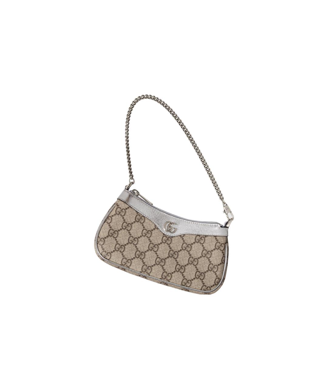GUCCI Бежевая сумка через плечо из канвы, фото 3