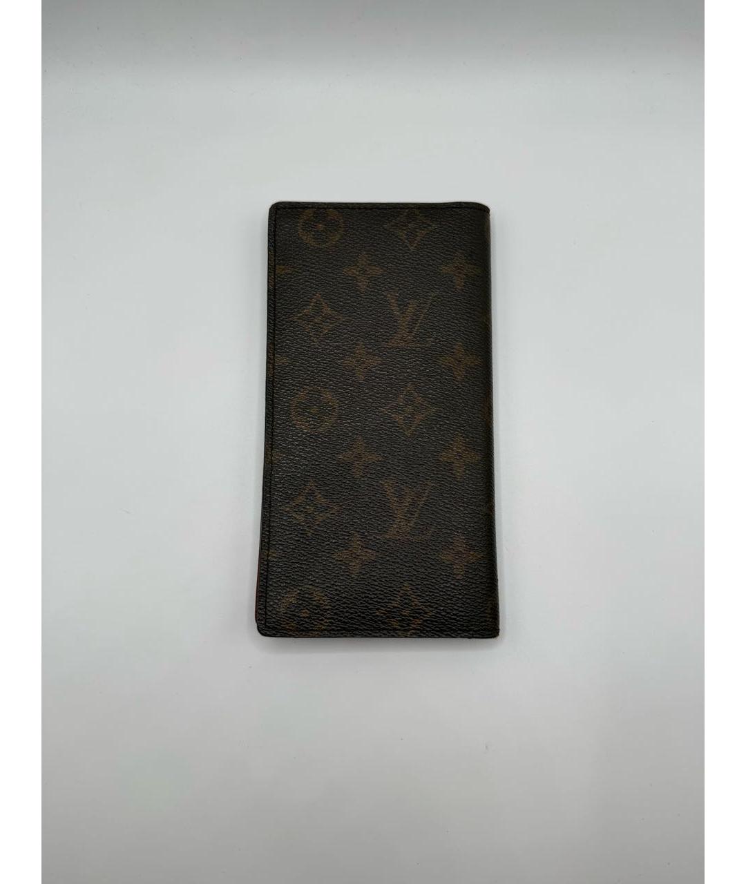 LOUIS VUITTON Коричневый кожаный кошелек, фото 2