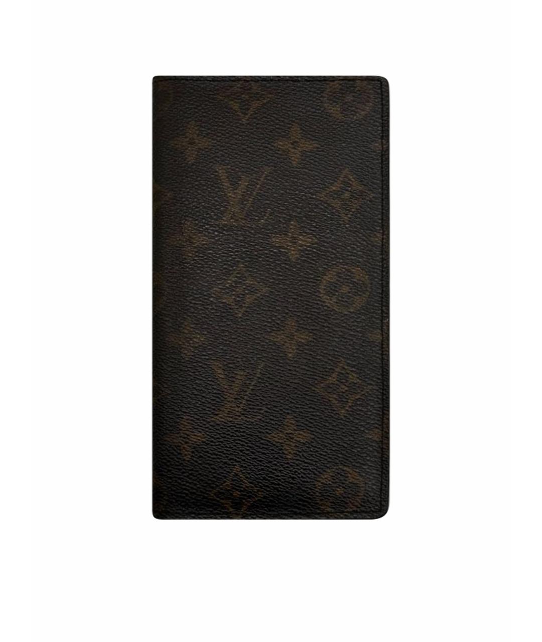 LOUIS VUITTON Коричневый кожаный кошелек, фото 1