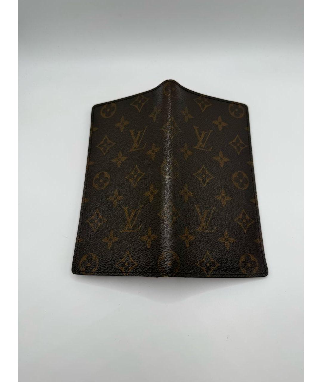 LOUIS VUITTON Коричневый кожаный кошелек, фото 4