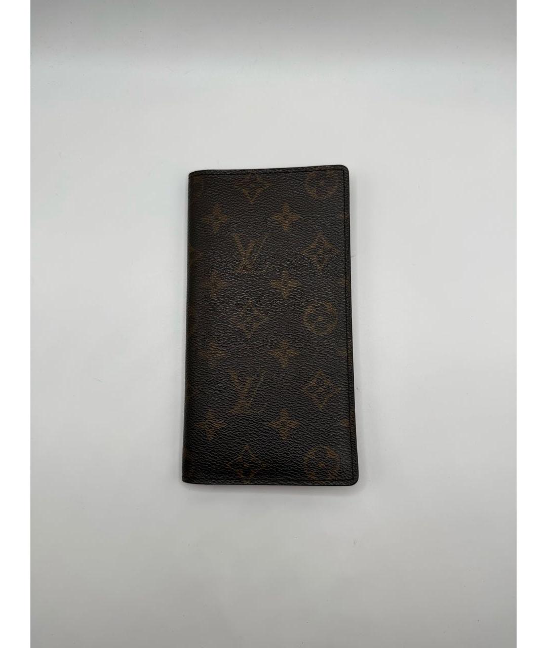 LOUIS VUITTON Коричневый кожаный кошелек, фото 7