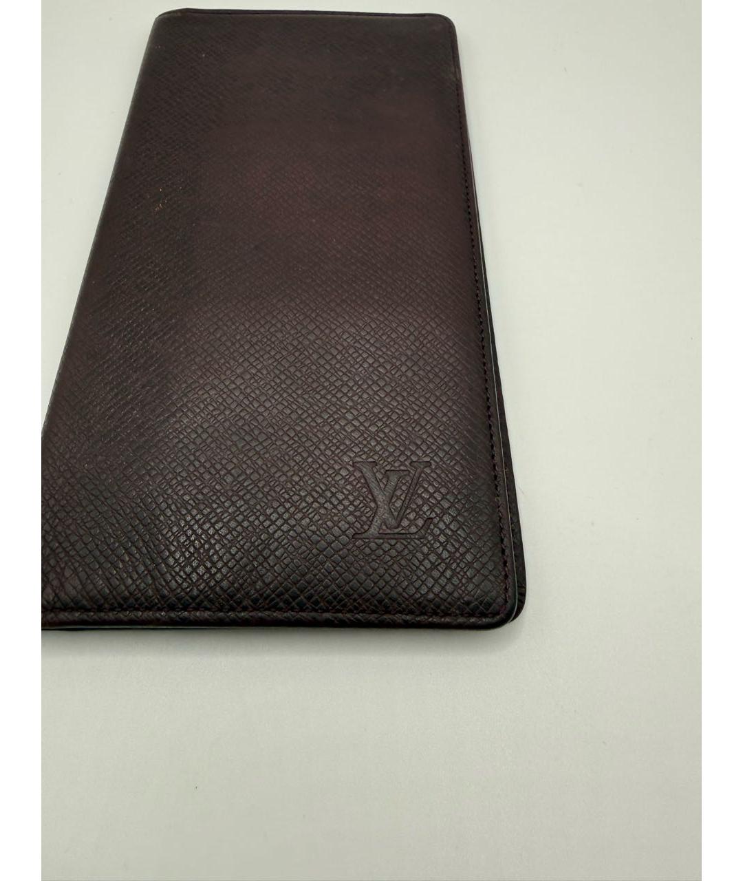 LOUIS VUITTON Бордовый кожаный кошелек, фото 3