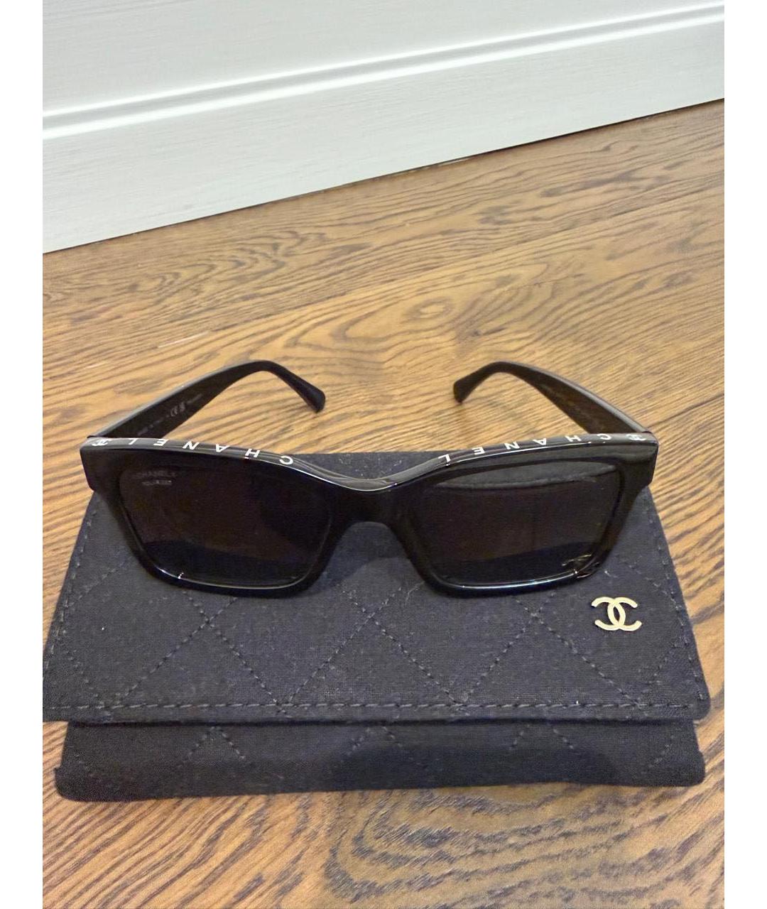 CHANEL Черные пластиковые солнцезащитные очки, фото 4