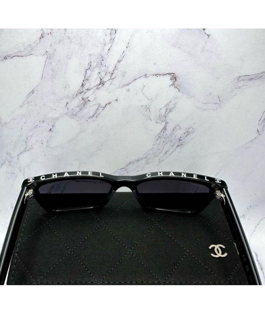 CHANEL Черные пластиковые солнцезащитные очки, фото 2