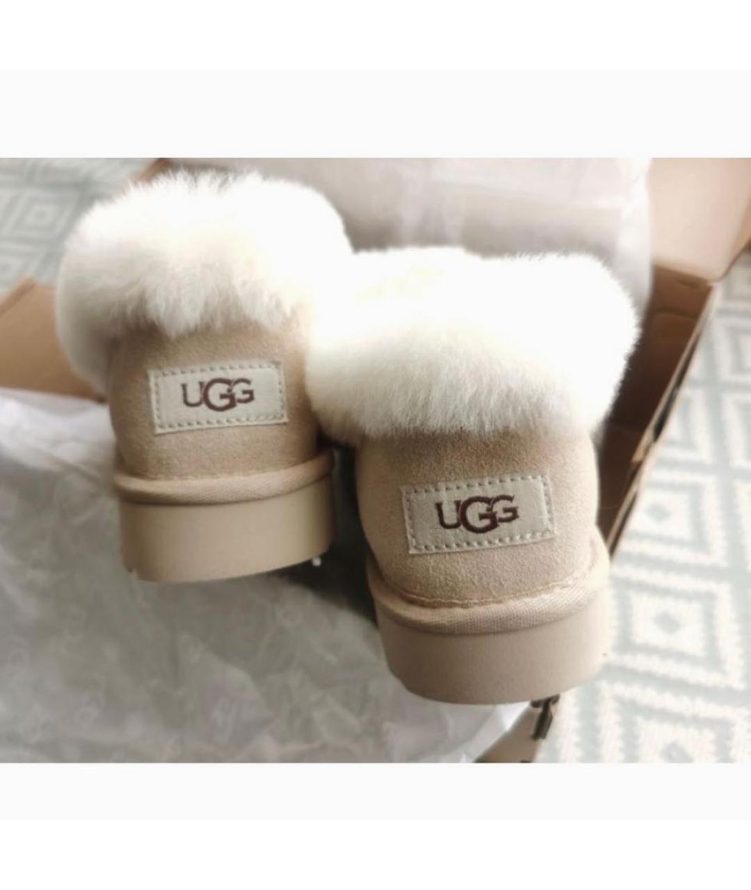 UGG Бежевые замшевые ботинки, фото 7