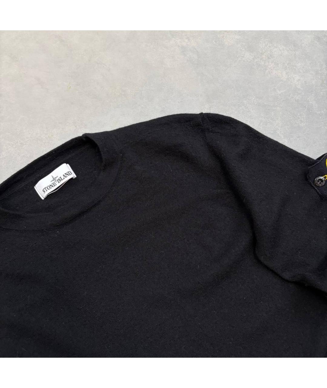 STONE ISLAND Черный шерстяной джемпер / свитер, фото 2