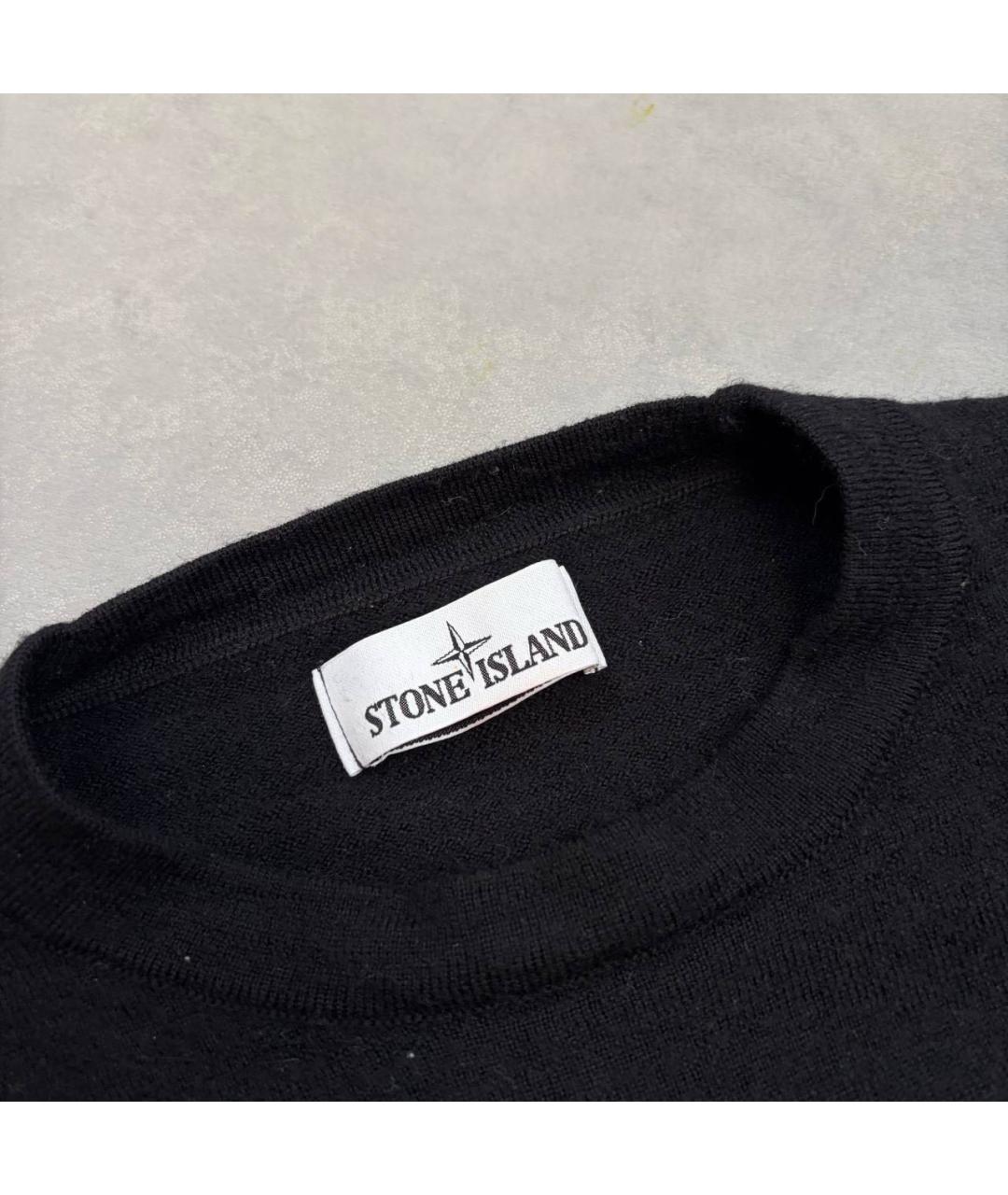 STONE ISLAND Черный шерстяной джемпер / свитер, фото 4