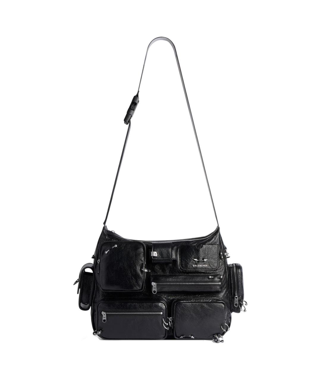 BALENCIAGA Черная кожаная сумка на плечо, фото 5