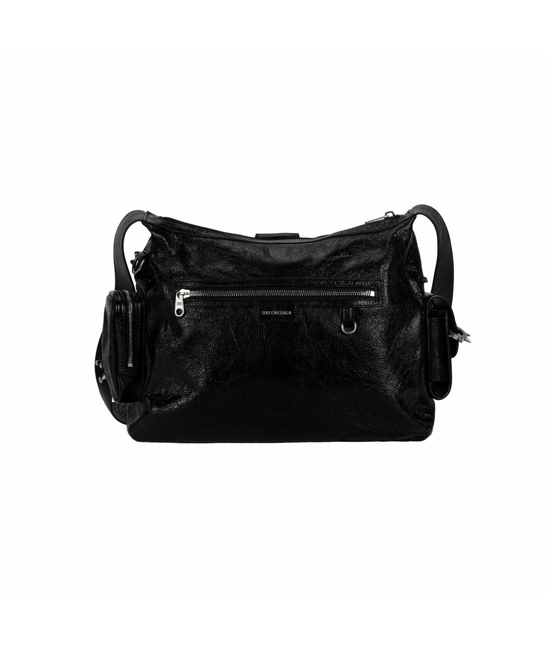 BALENCIAGA Черная кожаная сумка на плечо, фото 3