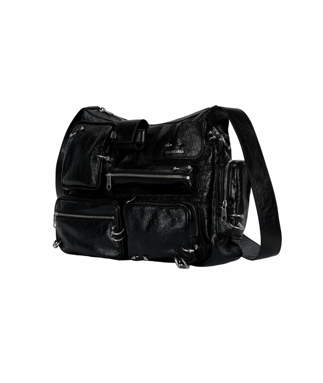 BALENCIAGA Черная кожаная сумка на плечо, фото 2
