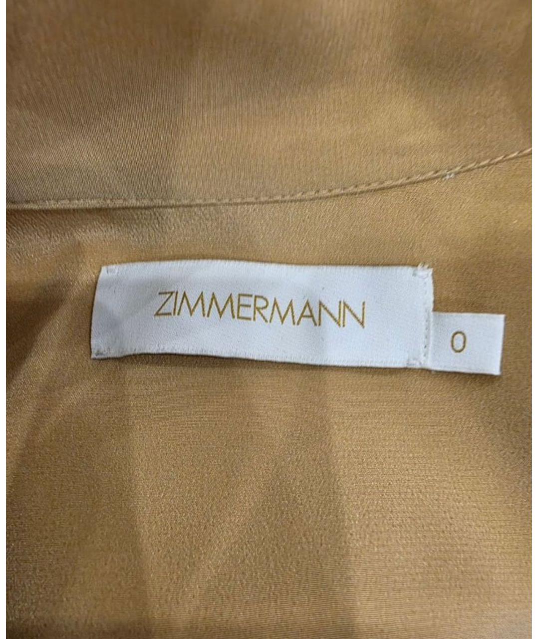 ZIMMERMANN Коричневое шелковое повседневное платье, фото 4