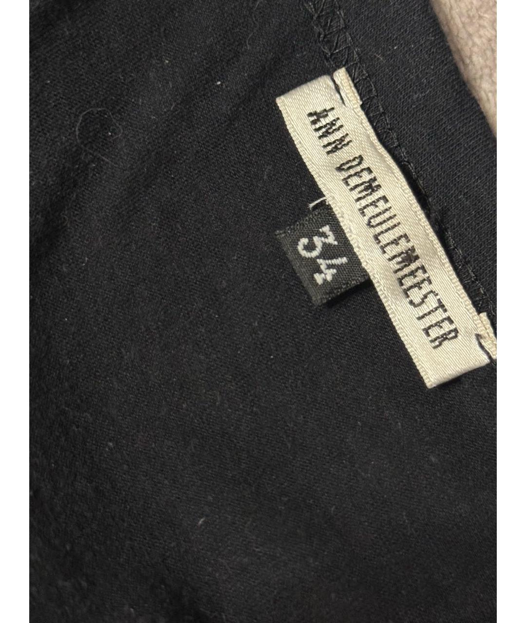 ANN DEMEULEMEESTER Черная хлопковая футболка, фото 5