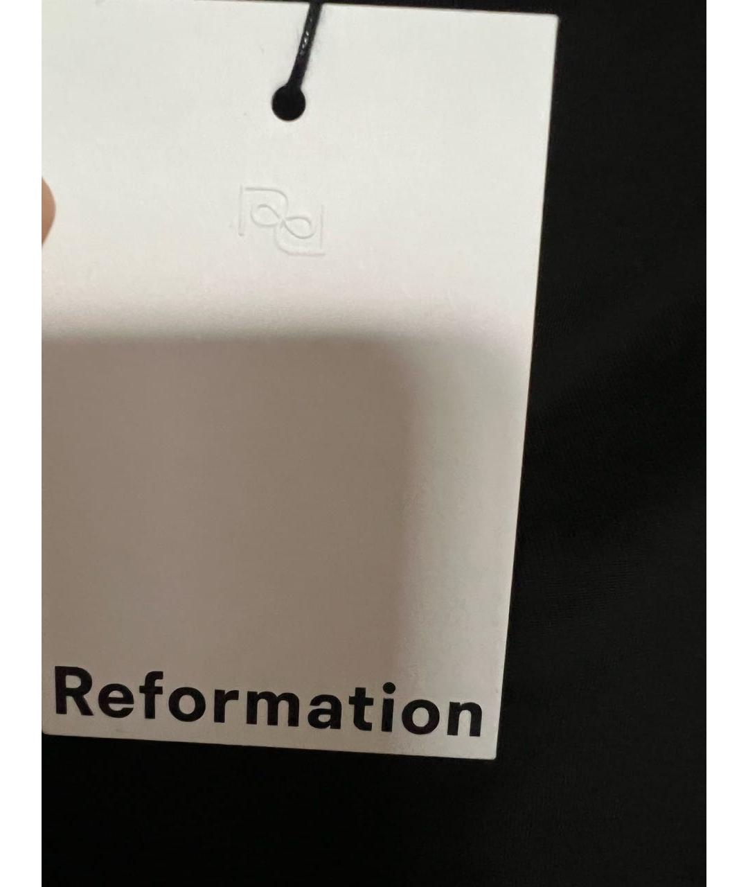 REFORMATION Черное вискозное коктейльное платье, фото 5
