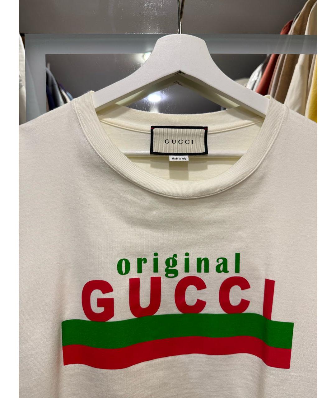 GUCCI Бежевая хлопковая футболка, фото 3