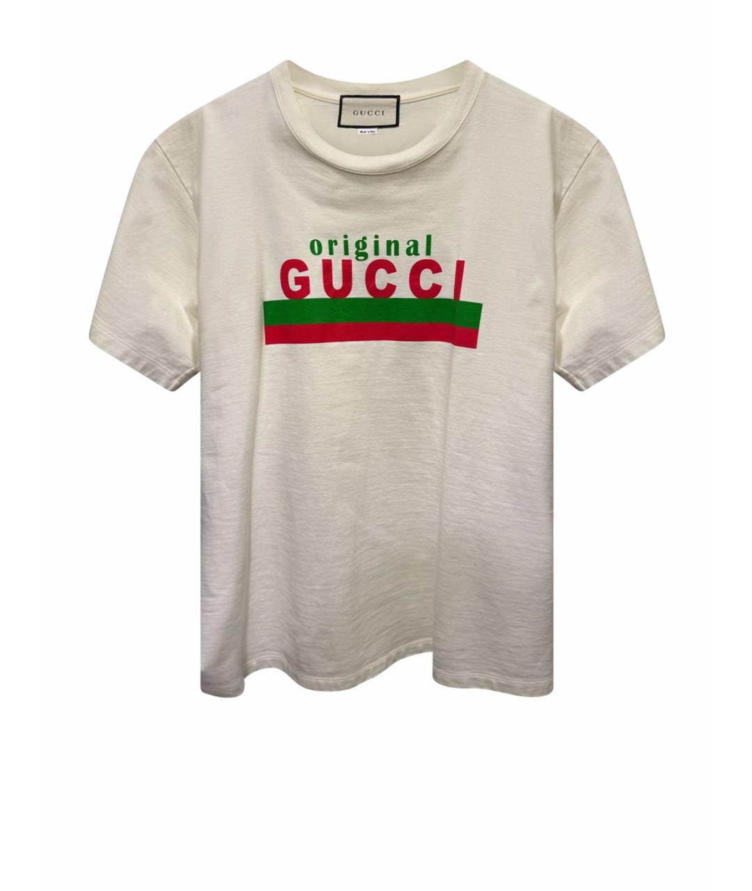 GUCCI Бежевая хлопковая футболка, фото 1