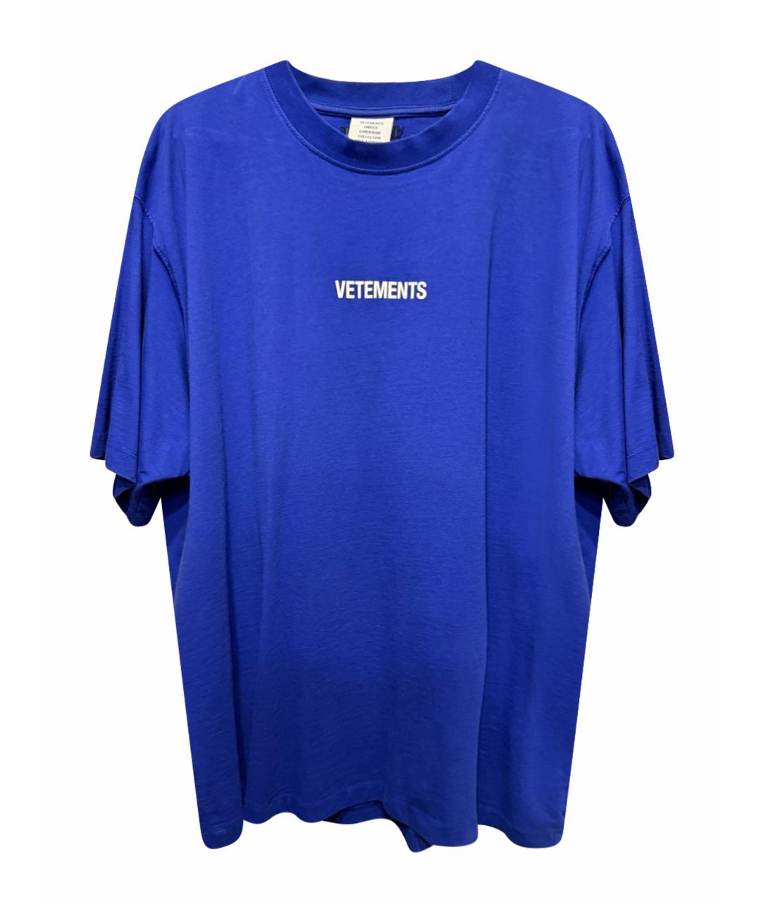 VETEMENTS Синяя хлопковая футболка, фото 1