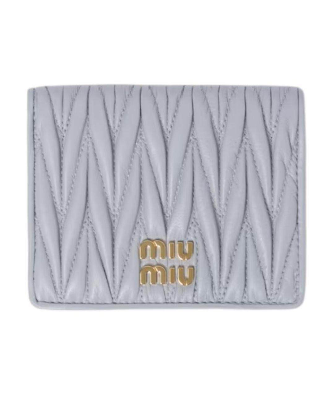 MIU MIU Голубой кожаный кошелек, фото 1