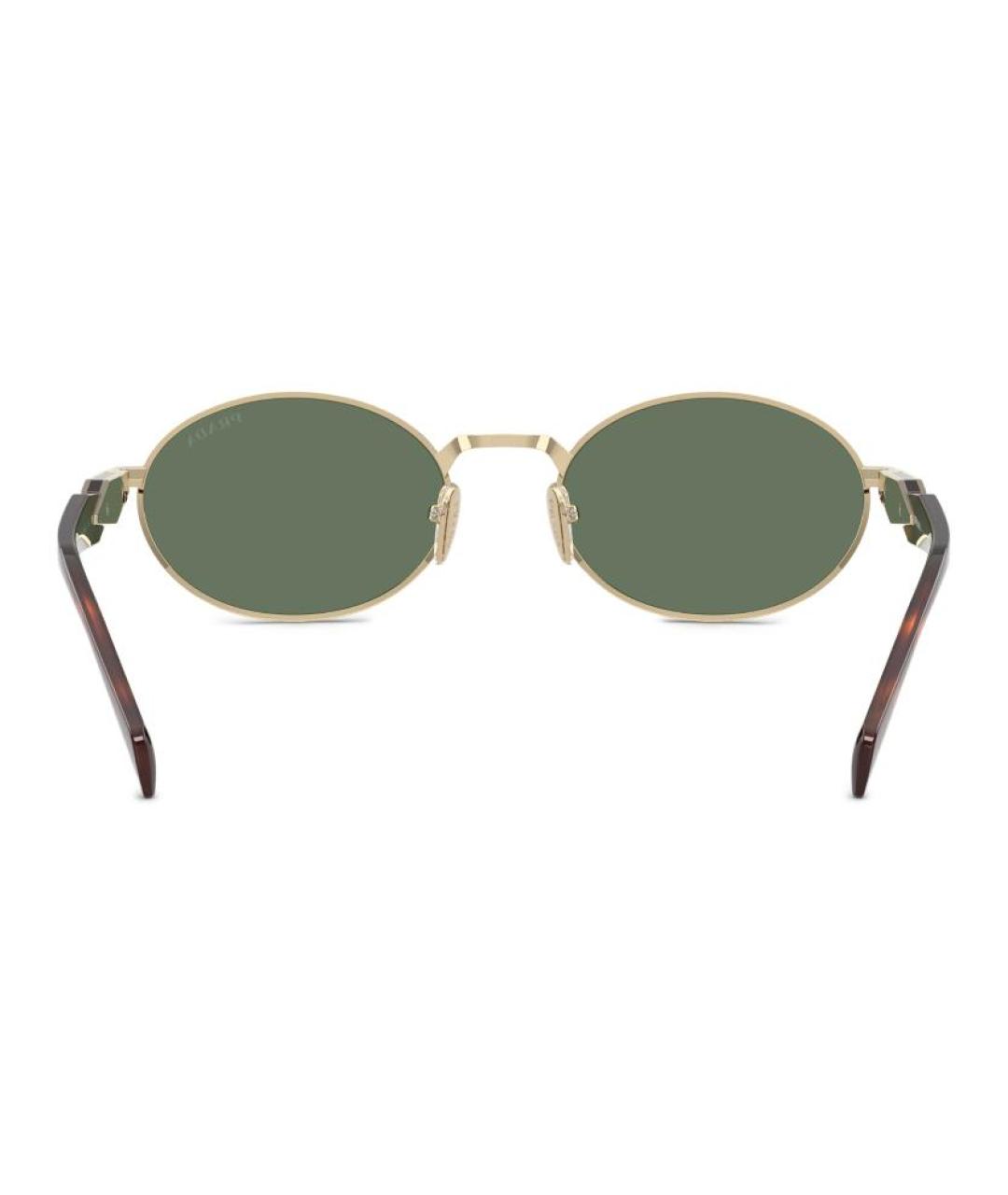 PRADA Золотые металлические солнцезащитные очки, фото 3