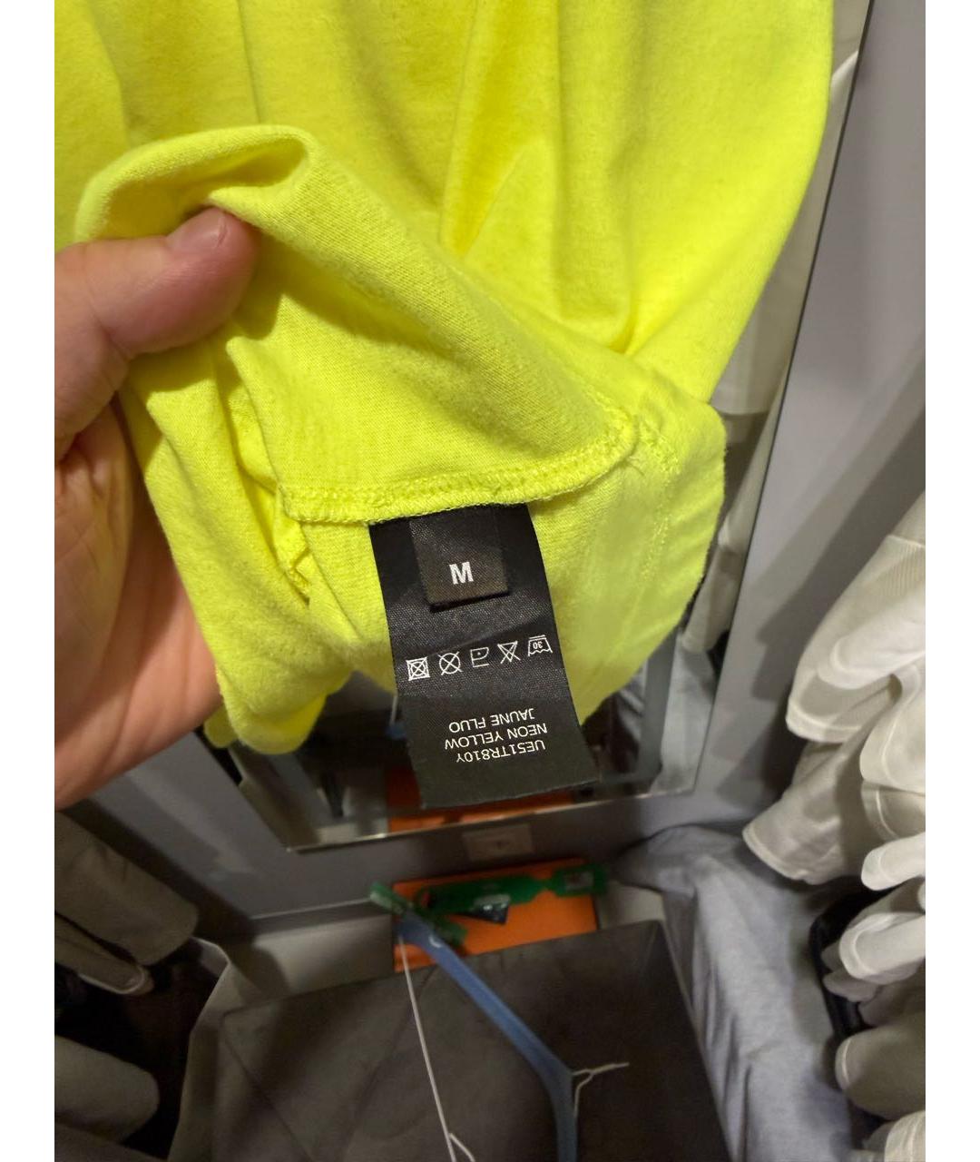 VETEMENTS Желтая хлопковая футболка, фото 4
