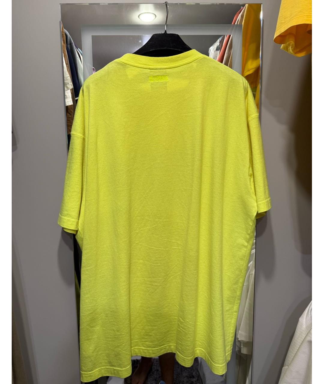 VETEMENTS Желтая хлопковая футболка, фото 2