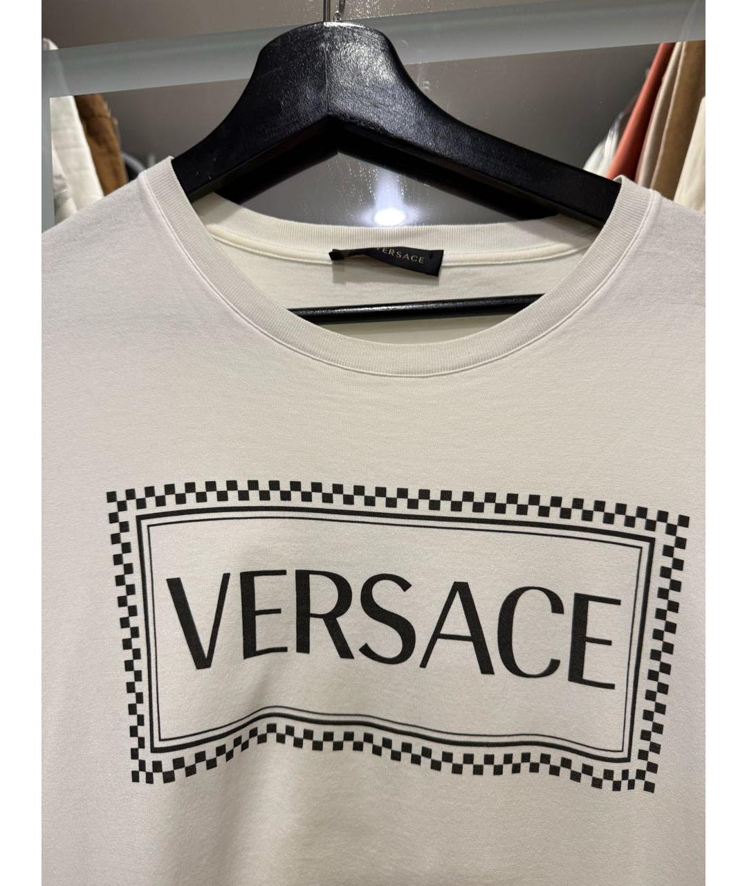 VERSACE Белая хлопковая футболка, фото 3