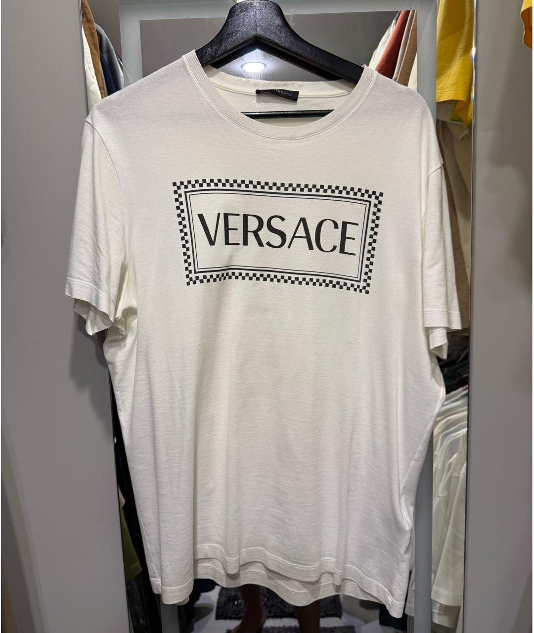 VERSACE Белая хлопковая футболка, фото 5
