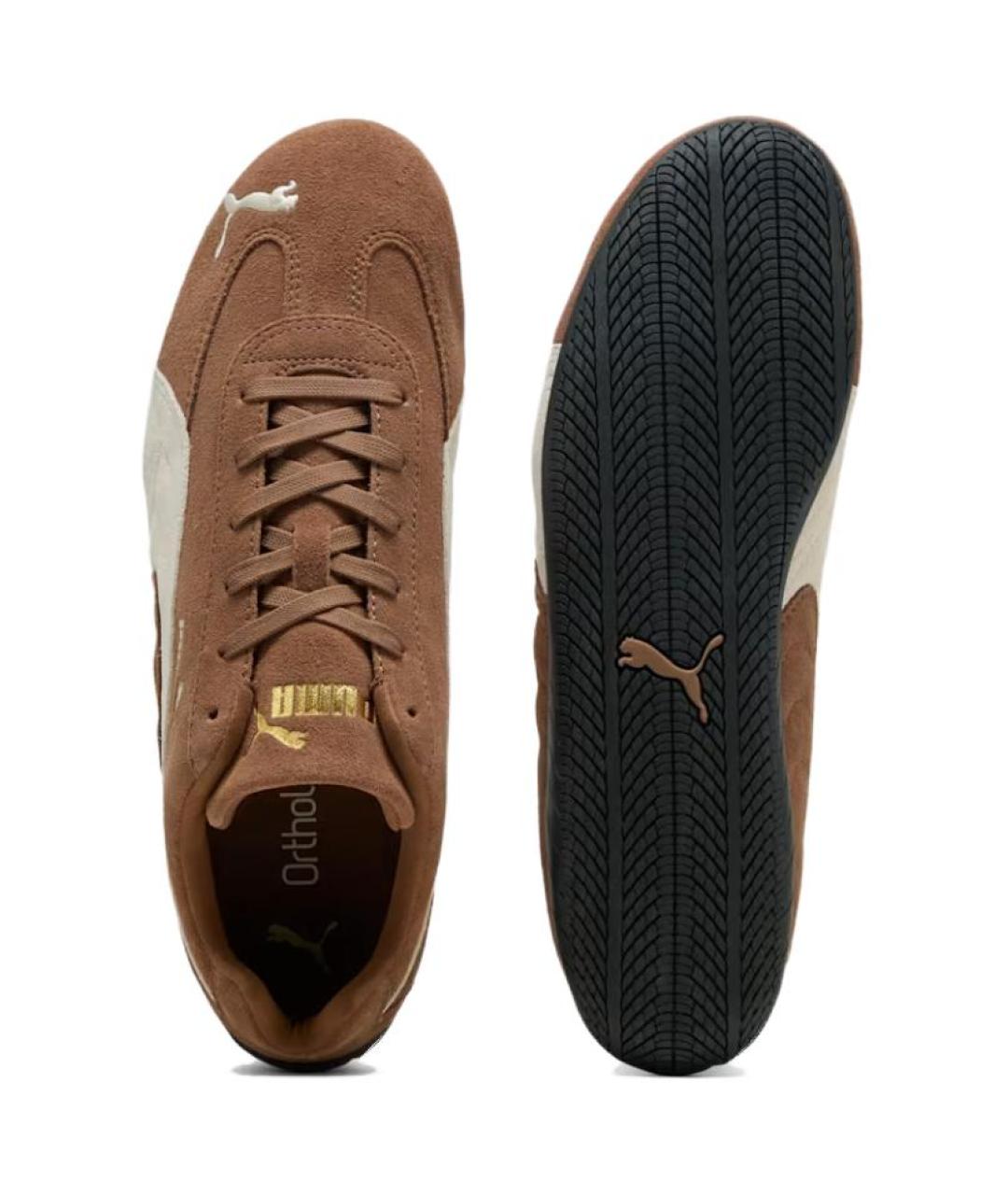 PUMA Коричневые кожаные кроссовки, фото 5