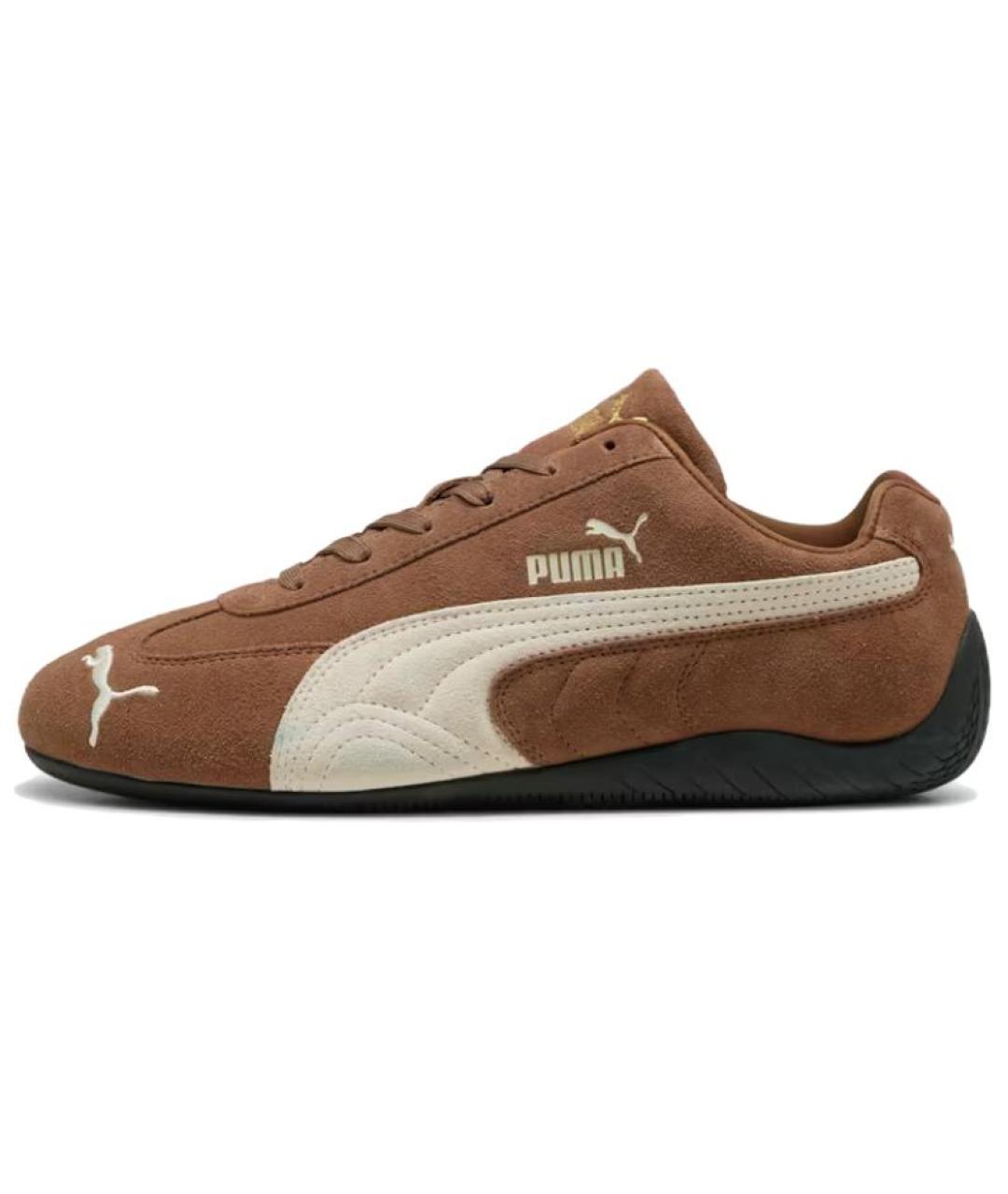 PUMA Коричневые кожаные кроссовки, фото 4