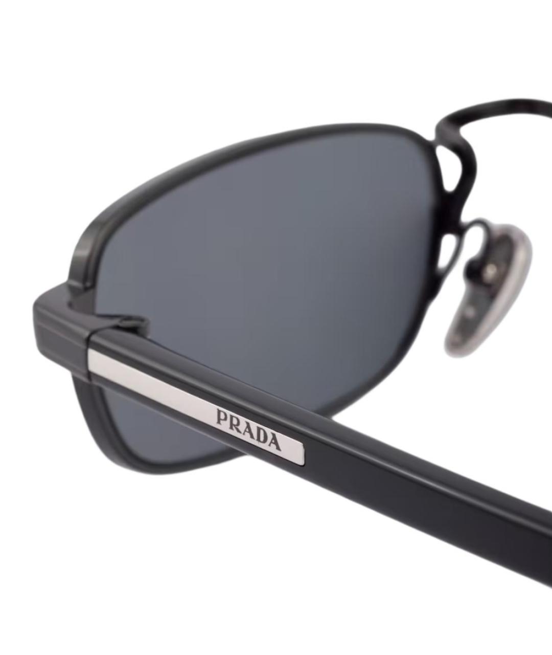 PRADA Черные металлические солнцезащитные очки, фото 4