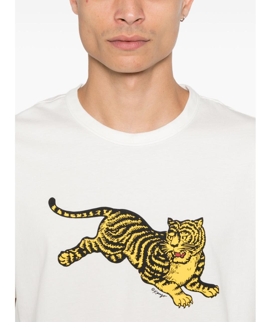 KENZO Белая хлопковая футболка, фото 5