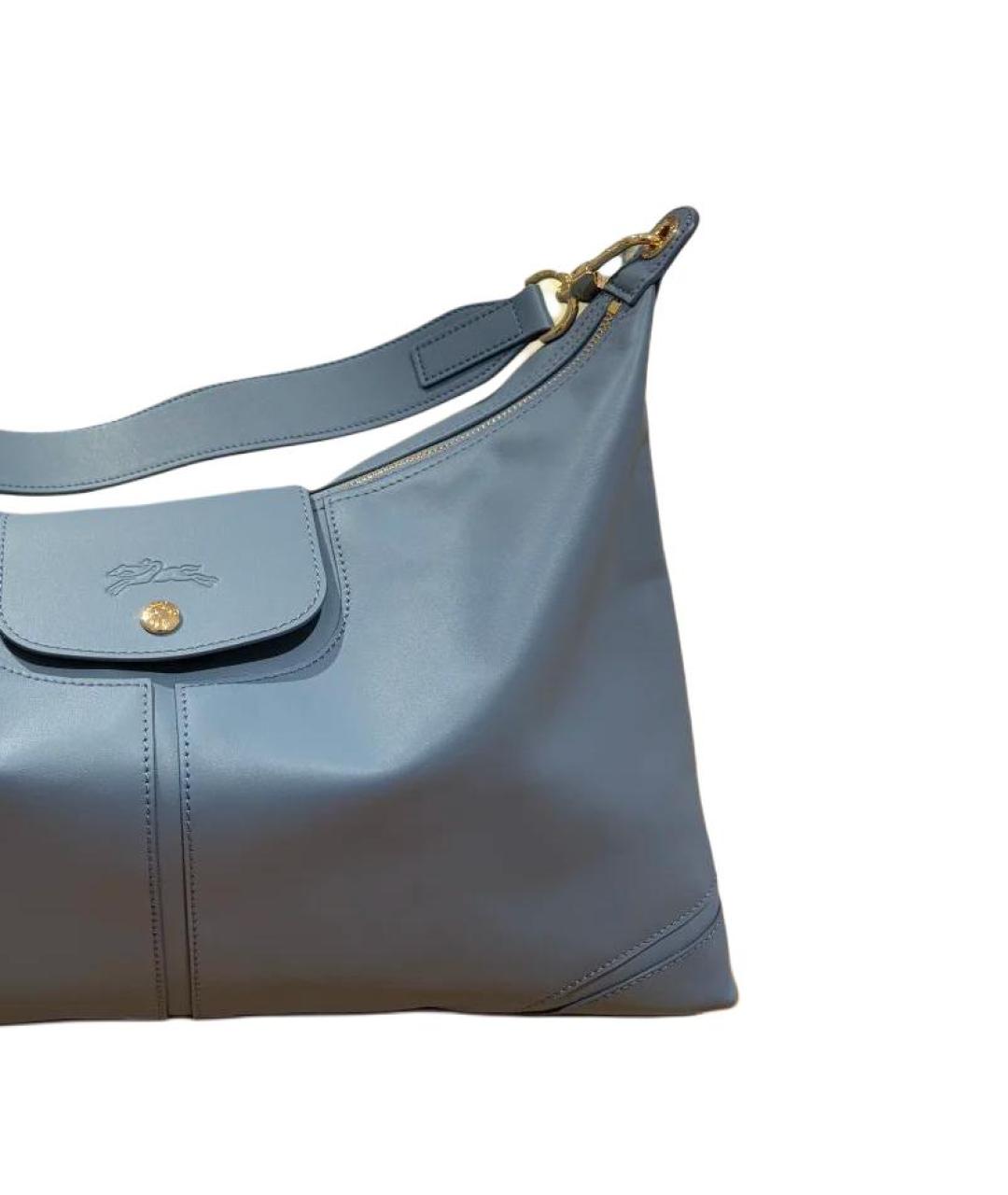 LONGCHAMP Голубая кожаная сумка через плечо, фото 2