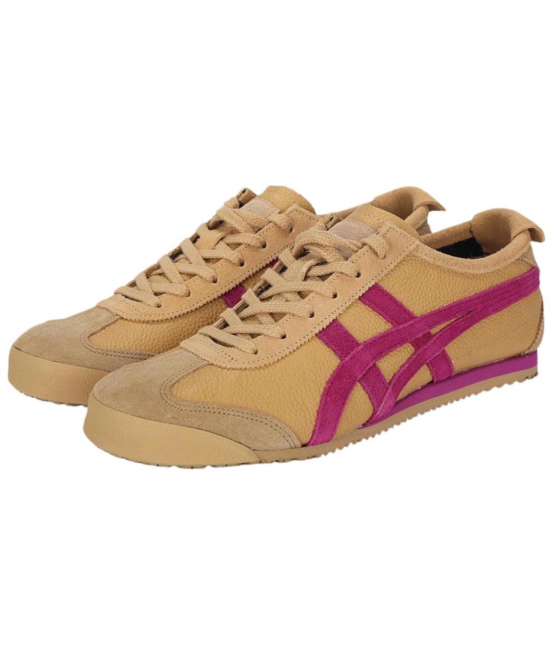 ONITSUKA TIGER Коричневые кожаные кроссовки, фото 3