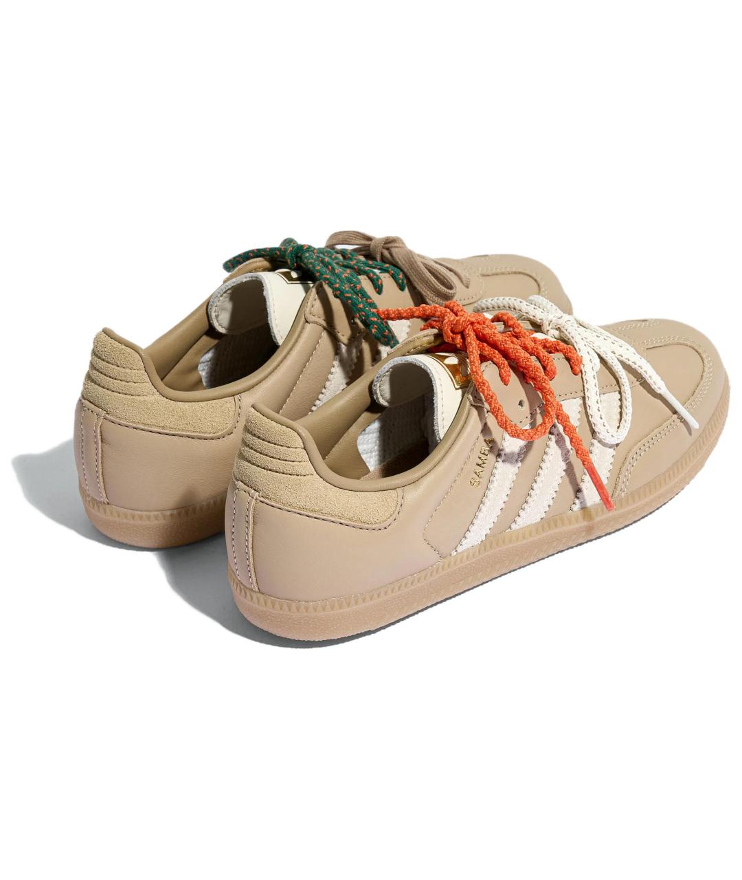 ADIDAS Бежевые кожаные кеды, фото 3