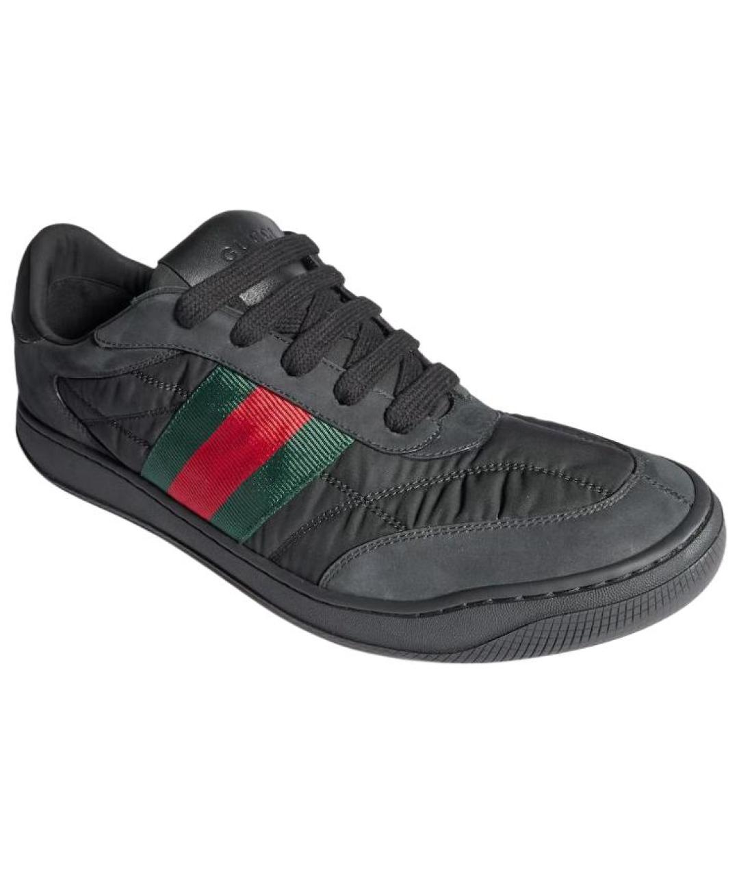 GUCCI Черные кожаные низкие кроссовки / кеды, фото 3