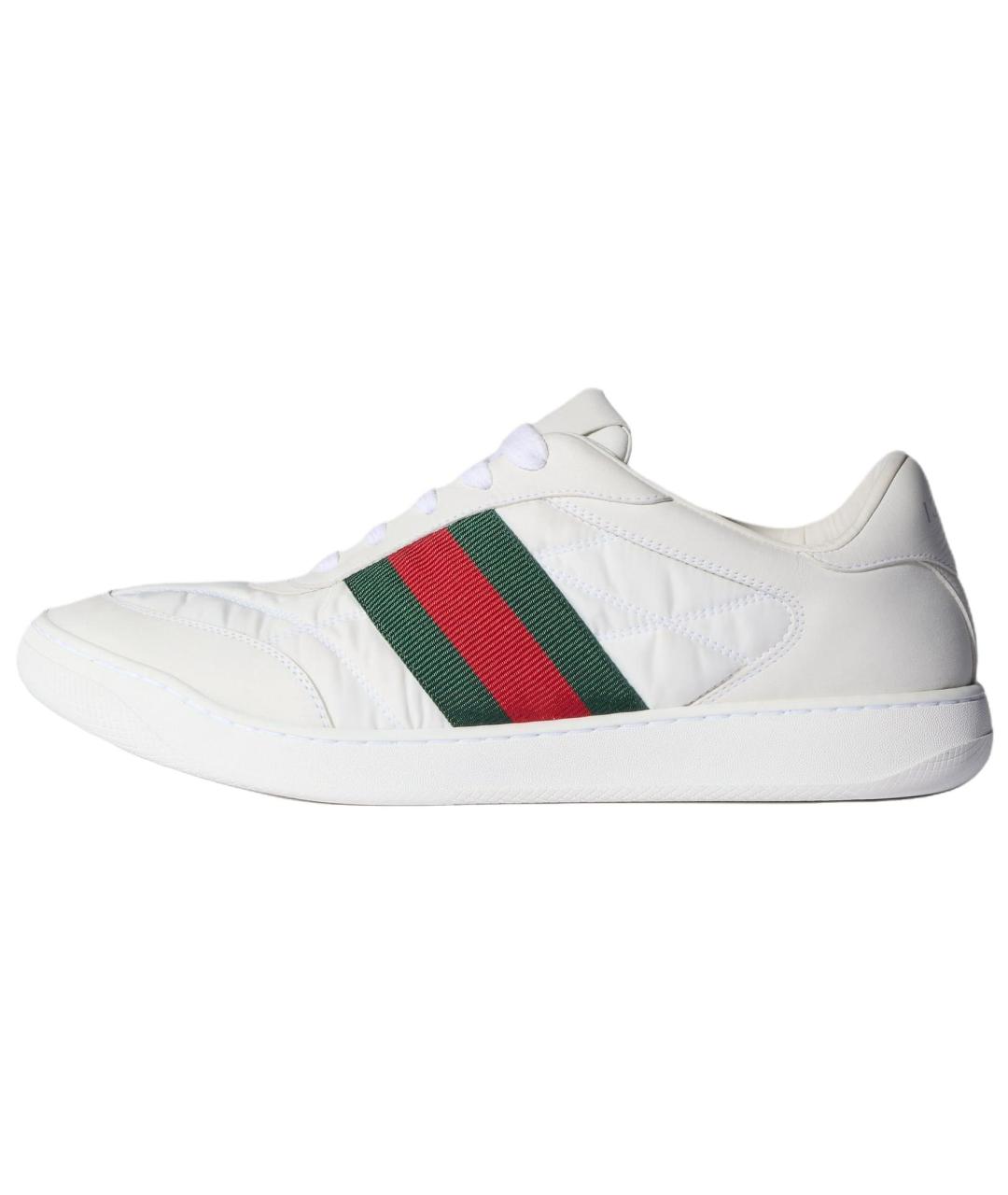GUCCI Белые кожаные низкие кроссовки / кеды, фото 2