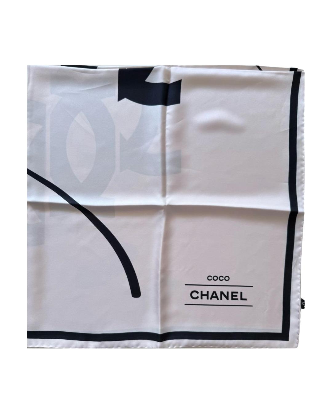 CHANEL Бежевый шелковый платок, фото 1