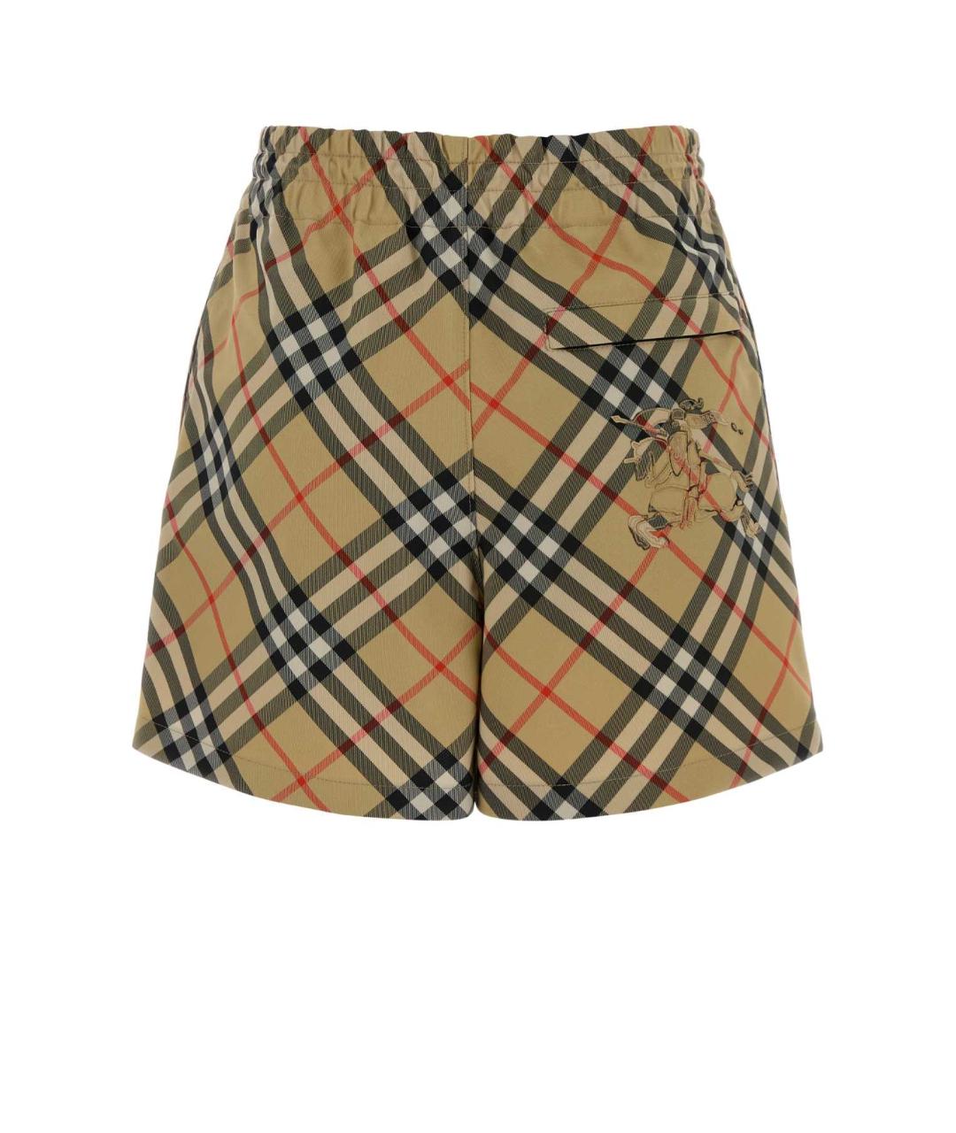 BURBERRY Бежевые полиэстеровые шорты, фото 2