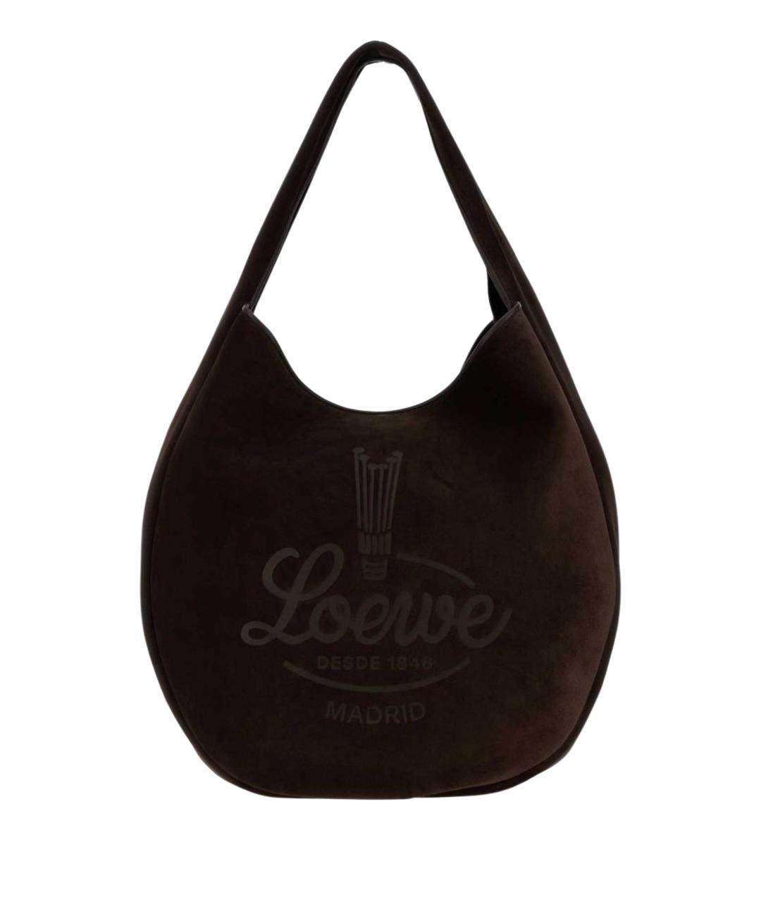 LOEWE Коричневая замшевая сумка на плечо, фото 1