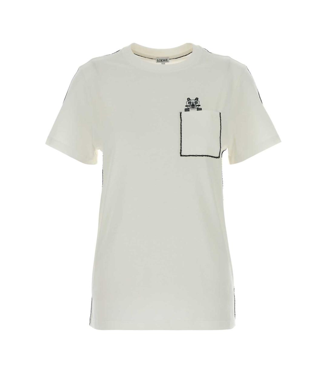 LOEWE Белая хлопковая футболка, фото 1