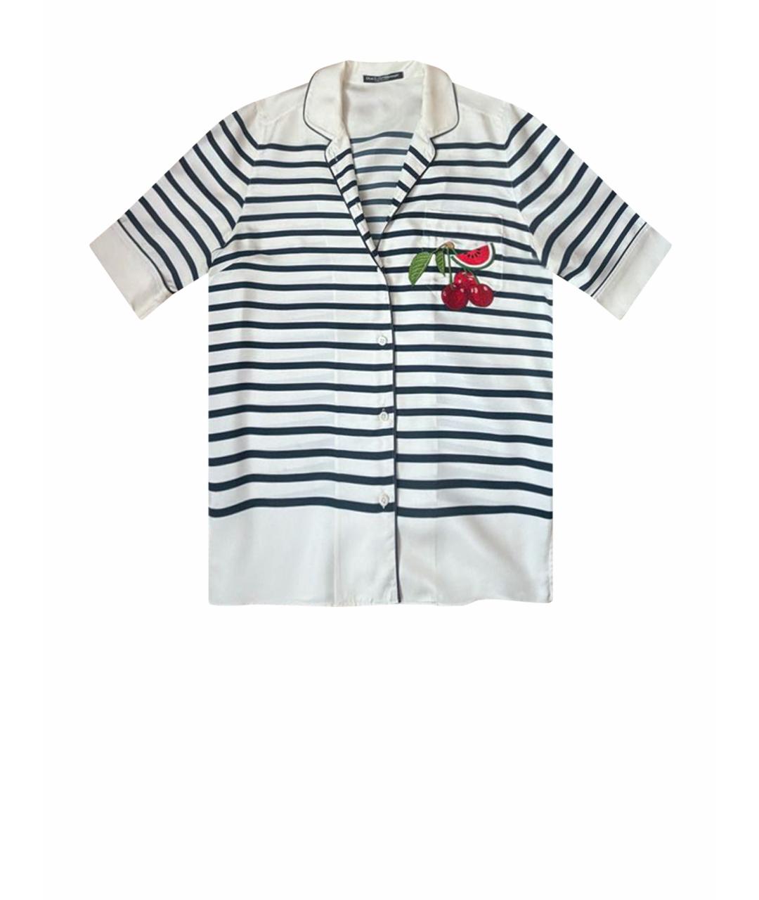 DOLCE&GABBANA Белый шелковый костюм с брюками, фото 1