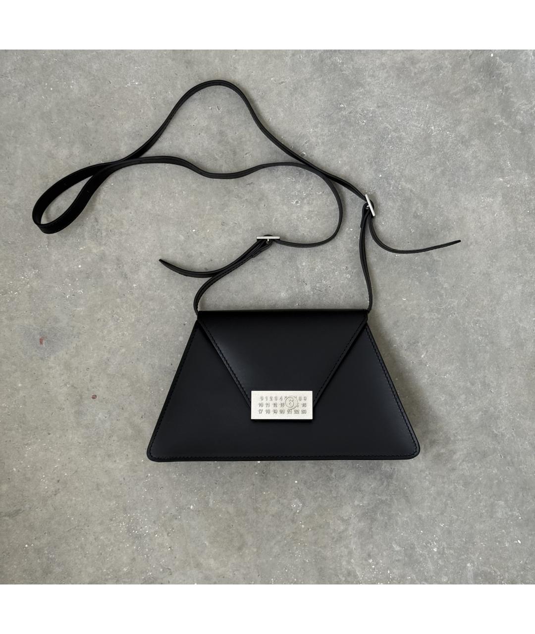 MM6 MAISON MARGIELA Черная кожаная сумка через плечо, фото 10