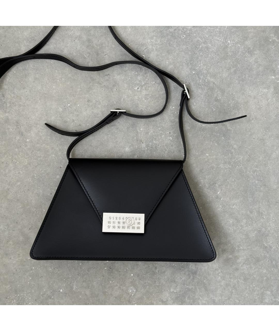 MM6 MAISON MARGIELA Черная кожаная сумка через плечо, фото 2