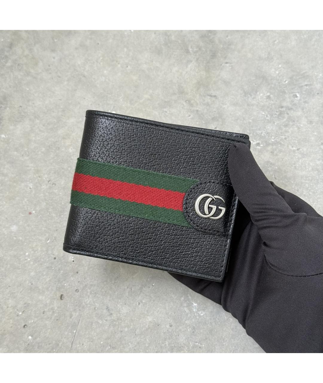 GUCCI Черный кожаный кошелек, фото 8