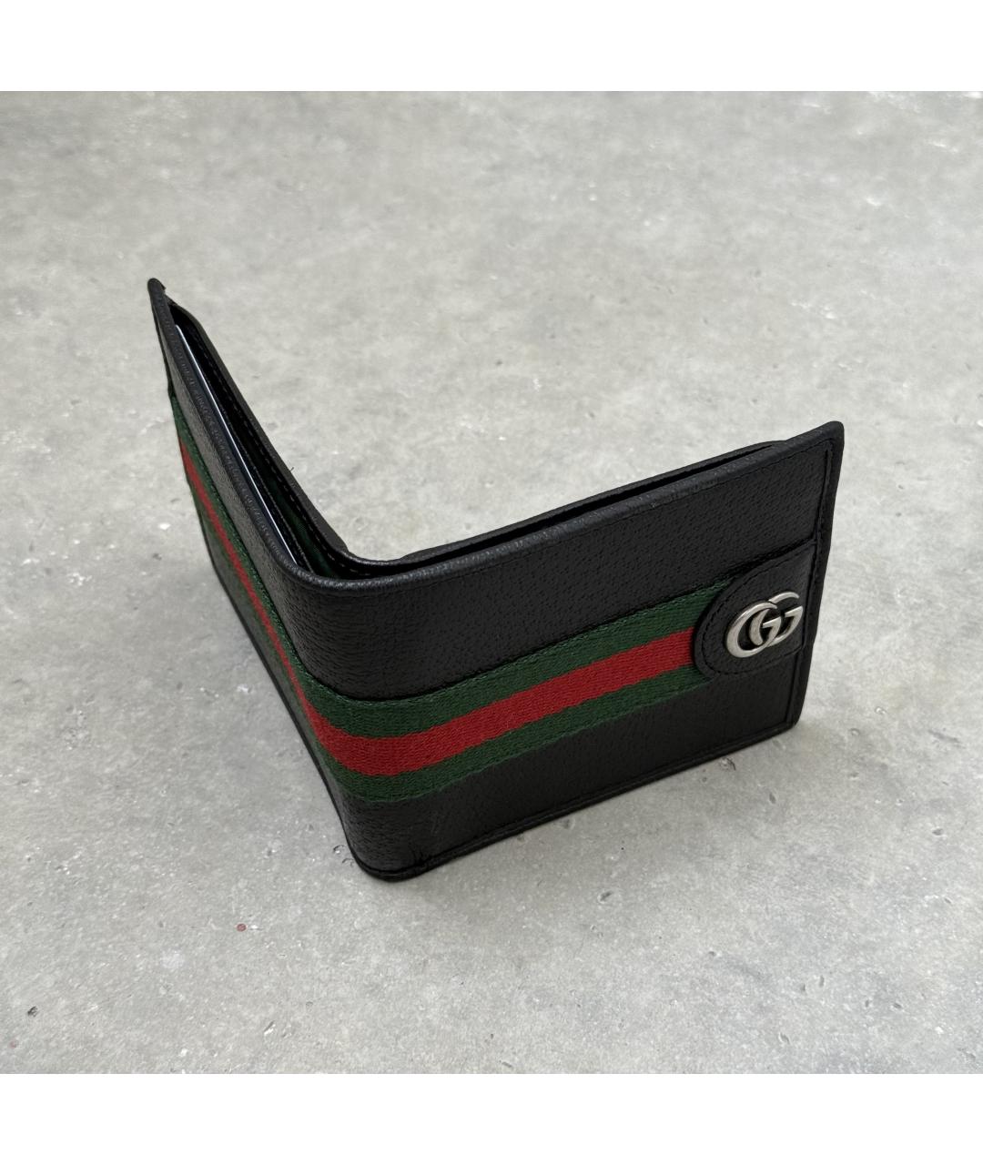GUCCI Черный кожаный кошелек, фото 5