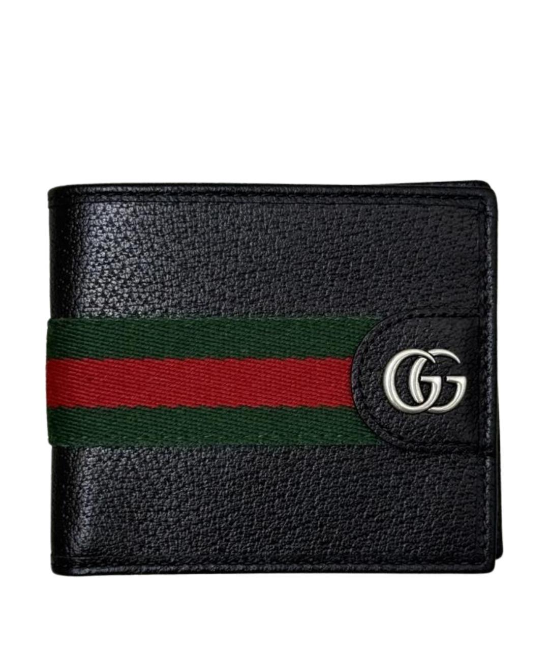 GUCCI Черный кожаный кошелек, фото 1