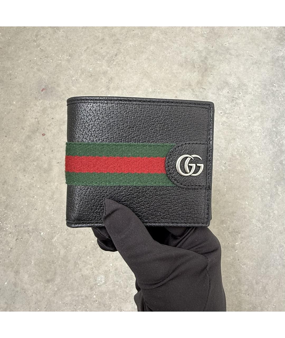 GUCCI Черный кожаный кошелек, фото 7